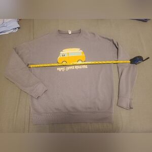 Bella Canvas Women's Crewneck Sweater in Gray with Yellow Graphic